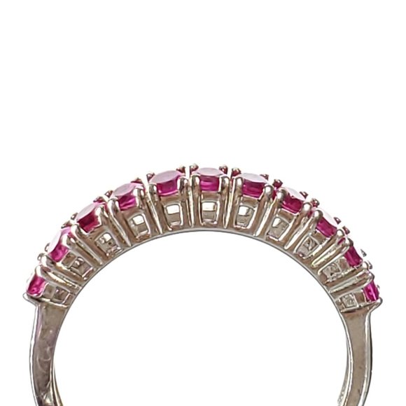 STERLING 925 Set of 3 Rings Pink White Blue - Picture 6 of 6